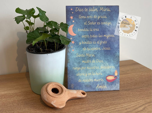Lámina de madera DM "Dios te salve María"