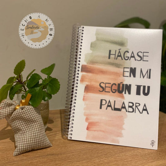 Libreta personalizada "Hágase en mí según tu palabra"