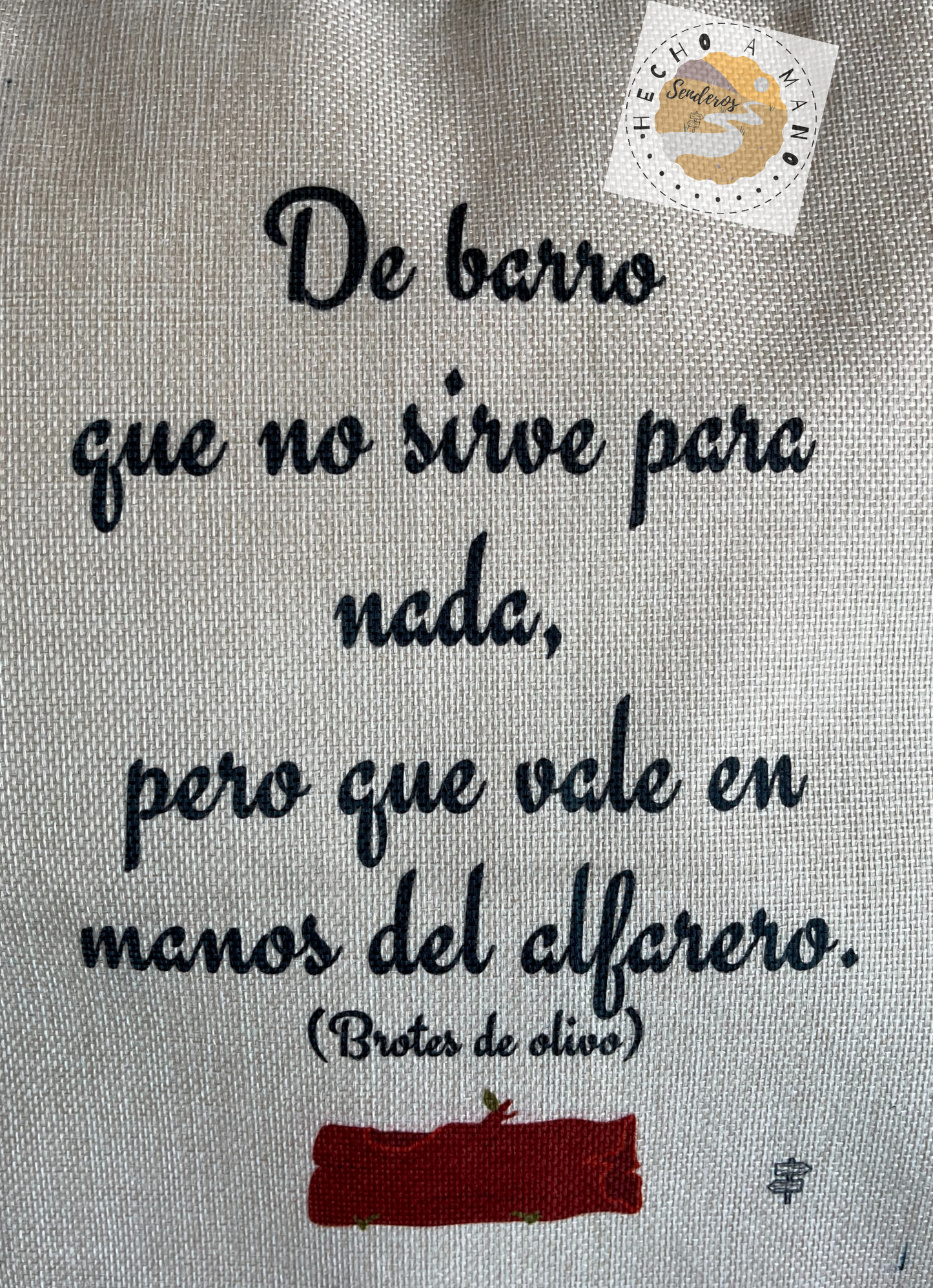 Mochila cuerdas Símil Lino "De barro que no sirve para nada, pero que vale en manos del alfarero"