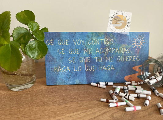 Lámina de madera DM "Sé que voy contigo"
