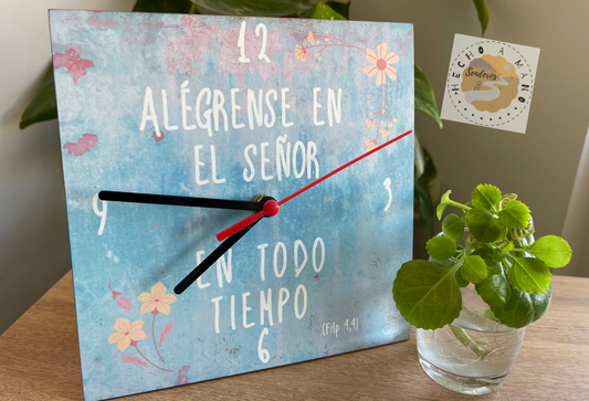 Reloj de Pared "Alégrense en el Señor en todo tiempo"